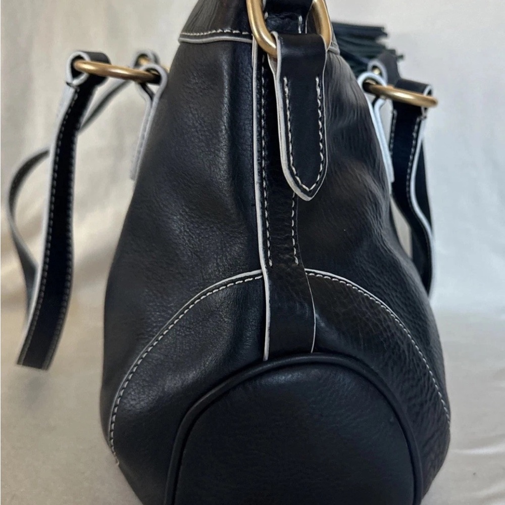 Dooney & Bourke dark Navy  Leather Tote with Tassel Accents - Picture 4 of 15